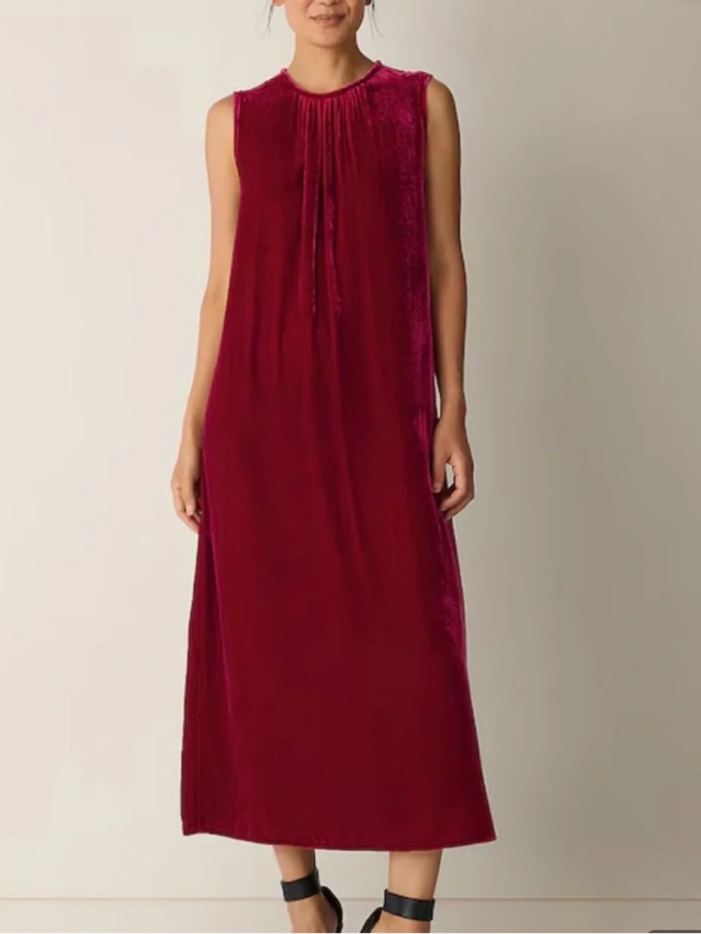 EILEEN FISHER Ruby Round Neck Velvet Maxi Dress Size XL, NWT